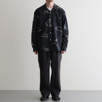 ORIGINAL PRINTED OPEN COLLAR SHIRTS (Animal Drawing) Long-sleeve #ONYX [251OJ-SH18]