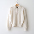 PURE MOHAIR SHAGGY POLO #IVORY [BN-25FL-053]