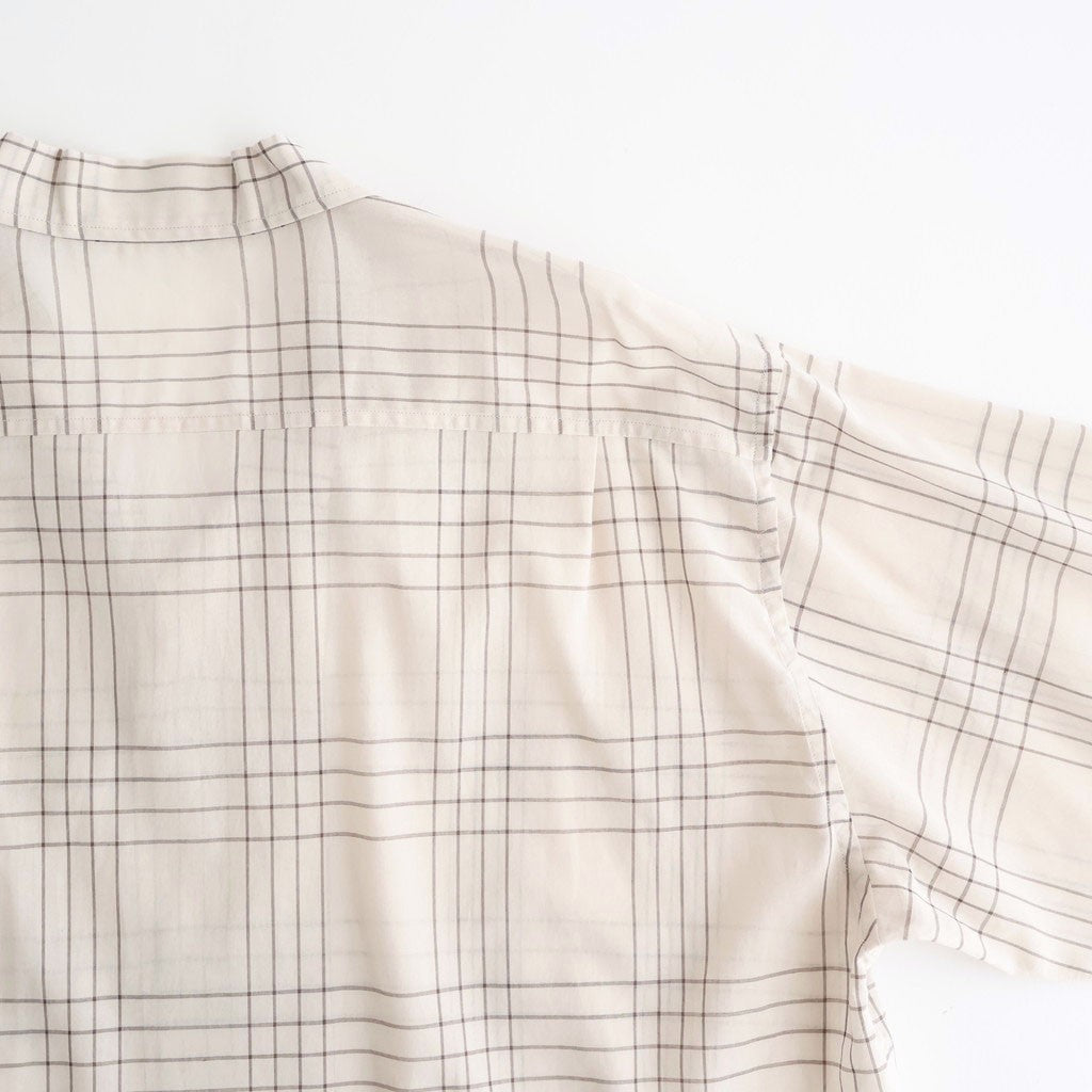 OPEN COLLAR L/S SHIRT #IVORY CHECK [M26A18SH01C]