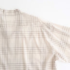 OPEN COLLAR L/S SHIRT #IVORY CHECK [M26A18SH01C]