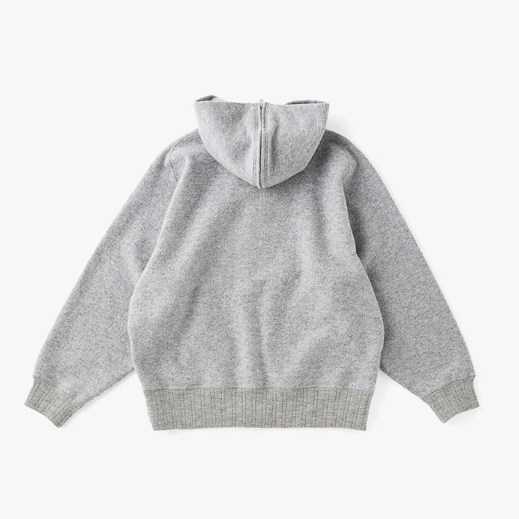 ZIP-FRONT ATHLETIC HOODIE #PEWTER [252OJ-CT06]
