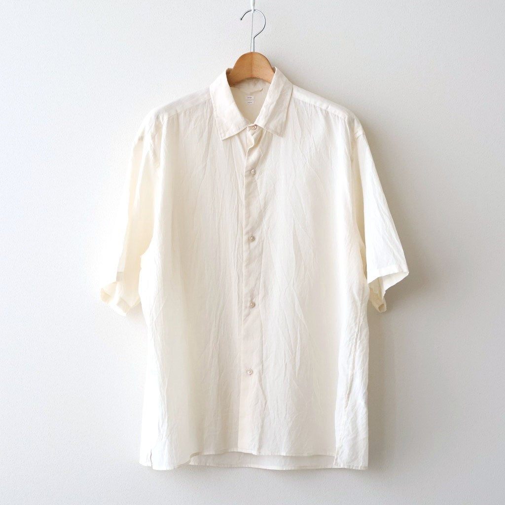 Silk-Co Voile Half-Sleeve Shirt #Ivory [BHS26S036SiCo]