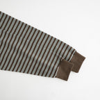 BORDER LONG SLEEVE TOP #STONE BROWNxGREEN [PMAW-CL08]