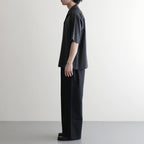 FLY FRONT OPEN COLLAR S/S SHIRT #GRAY STRIPE [M26A11SH02B]