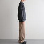 WASHED HIGH COUNT LINEN POLO #CHARCOAL [BN-26SM-022]