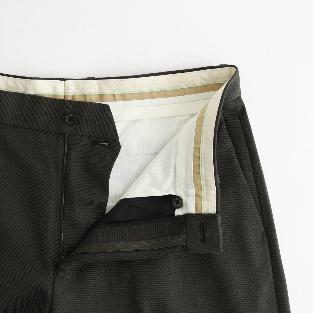 FLAT FRONT WIDE TROUSERS #DARK SAGE [A26C07PT03C]