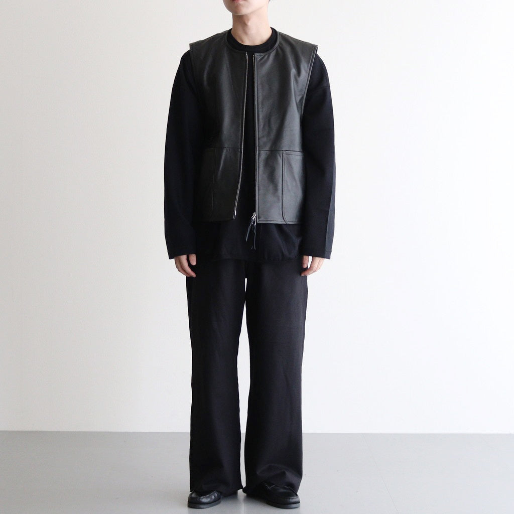 WORK VEST #BLACK [V-09-C-COW-4]