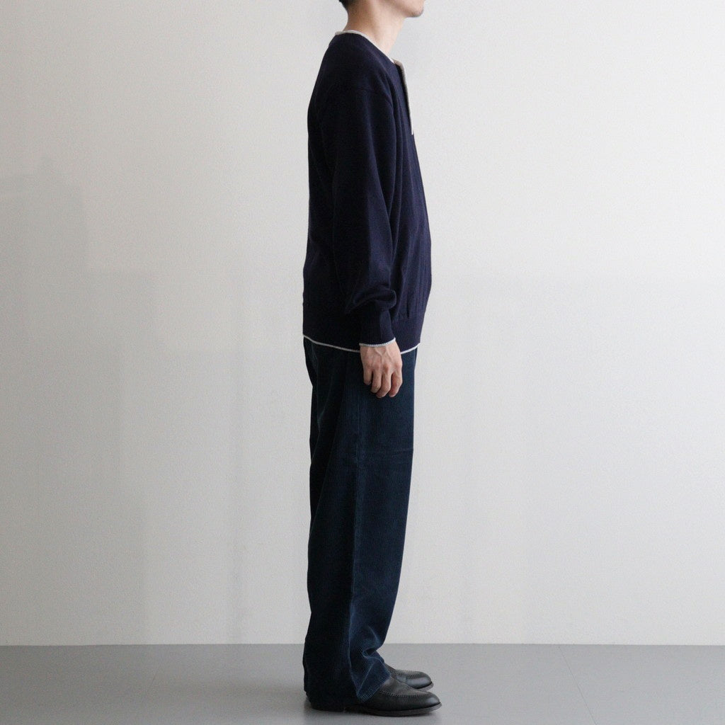 Cashmere Henleyneck - Diffusion Exclusive #Navy×Lt.Gray [NEP-AW2520B]