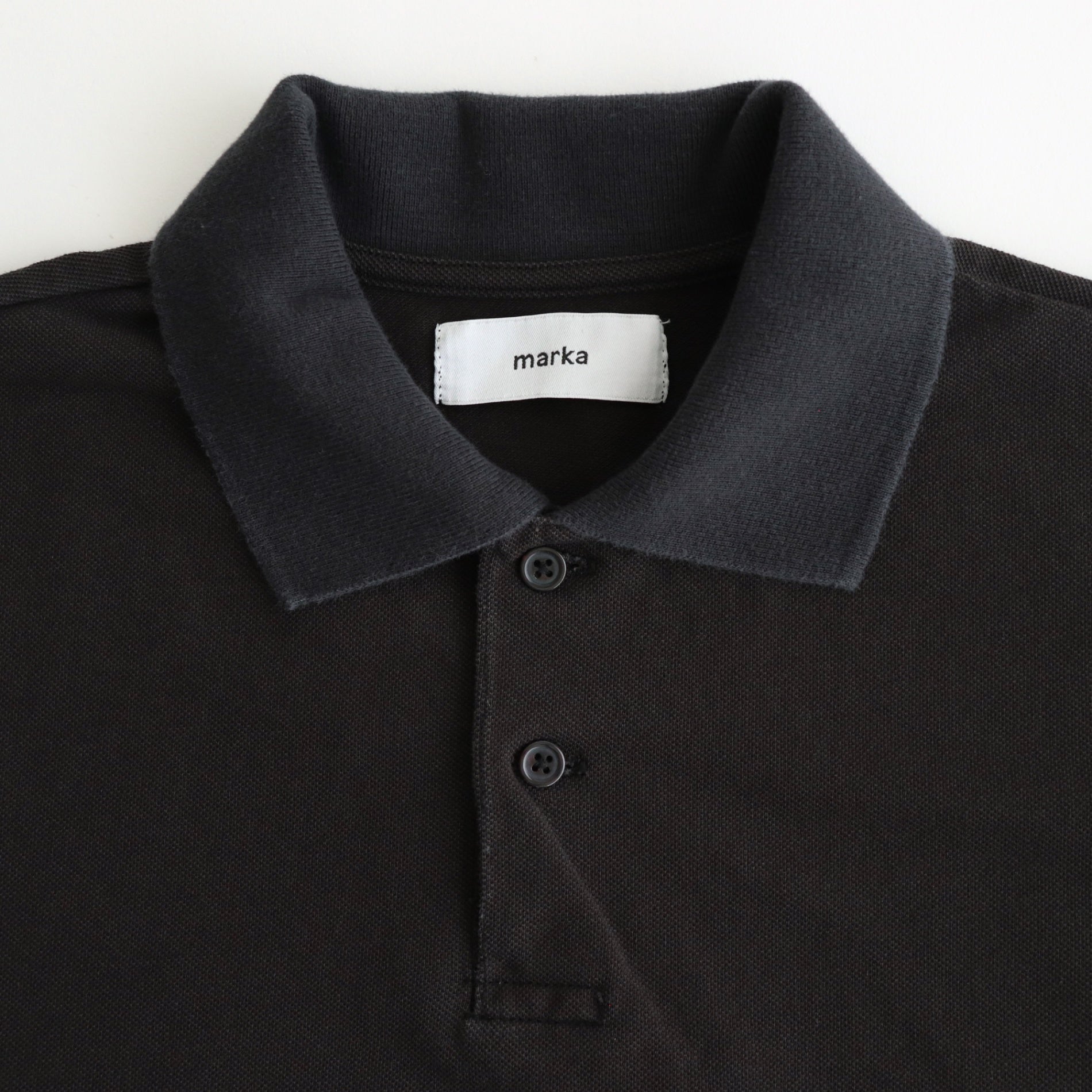TWO BUTTON POLO L/S TEE #INK BLACK [M25A15CS01C]