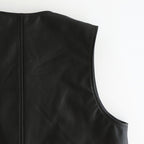 WORK VEST #BLACK [V-09-C-COW-4]
