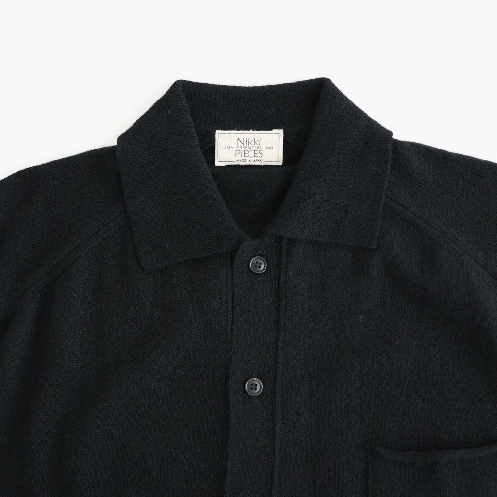 Lightweight All-yak POLO Cardigan #BLACK [NEP-AW2603]
