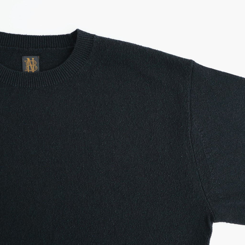 REVIVAL SILK CREW NECK #BLACK [BN-26SM-041]