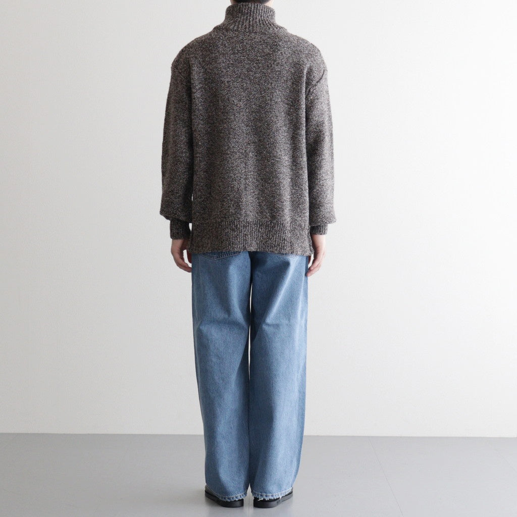 British Wool Half Zip Knit Made by macalastair #Light Graphite×Gritstone [6033-1301]