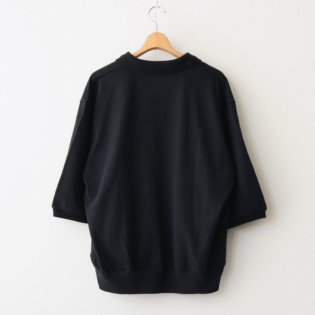 トップス 26ss blurhms Co/Silk Nep Skipper Co/Silk Nep Skipper Cropped Sleeve -Black- | IN ONLINE STORE