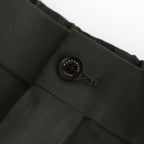 CLASSIC FIT DOUBLE PLEATED TROUSERS #DARK OLIVE [A25A05PT01C]