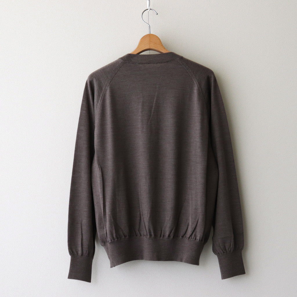 Wool Cashmere Silk Knit Crew Neck #HeatherBeige [BHS24F021]