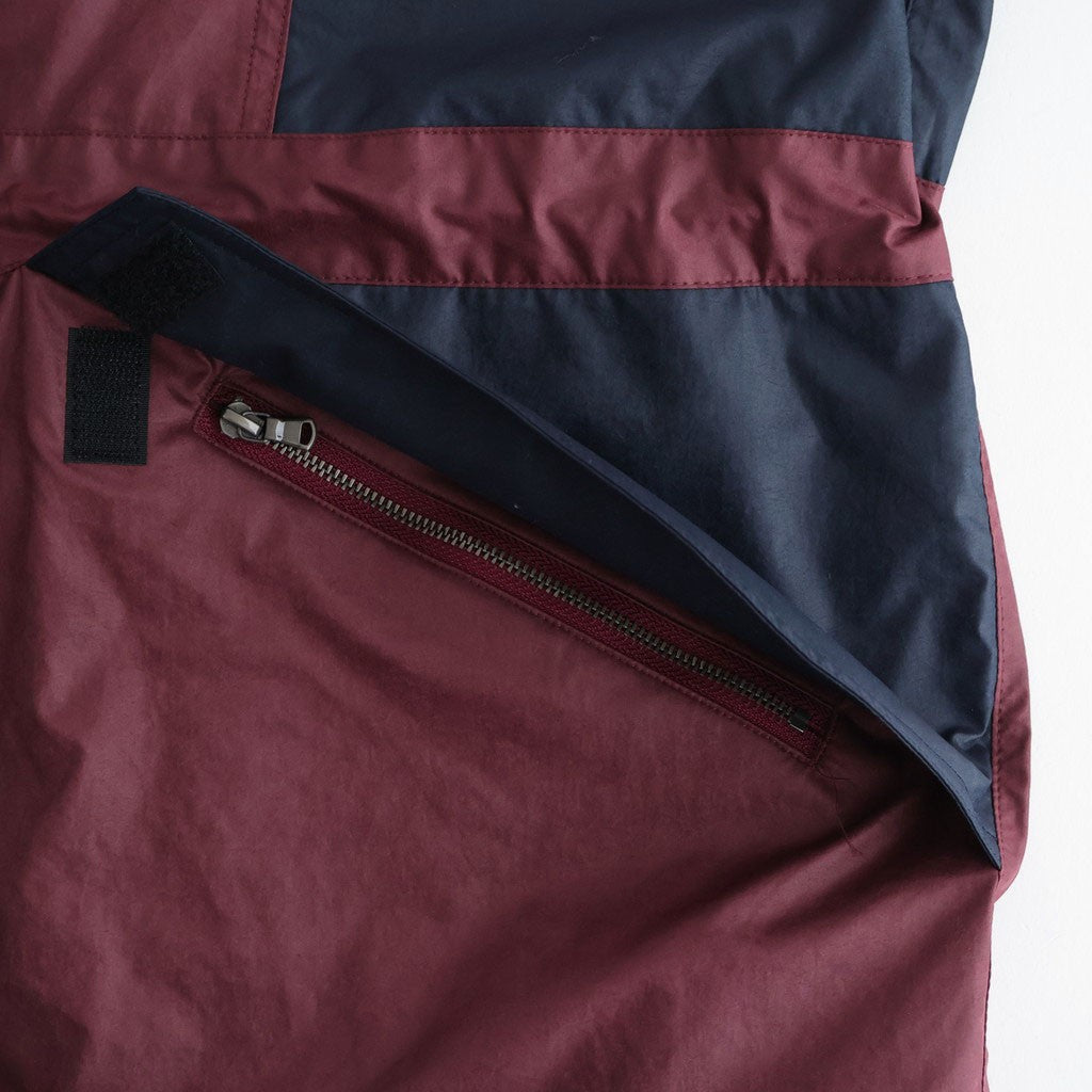 HOODED WIND BREAKER WAXFINISH #WINE/NAVY [DNS26B01-B]