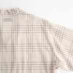 OPEN COLLAR S/S SHIRT #IVORY CHECK [M26A18SH02B]