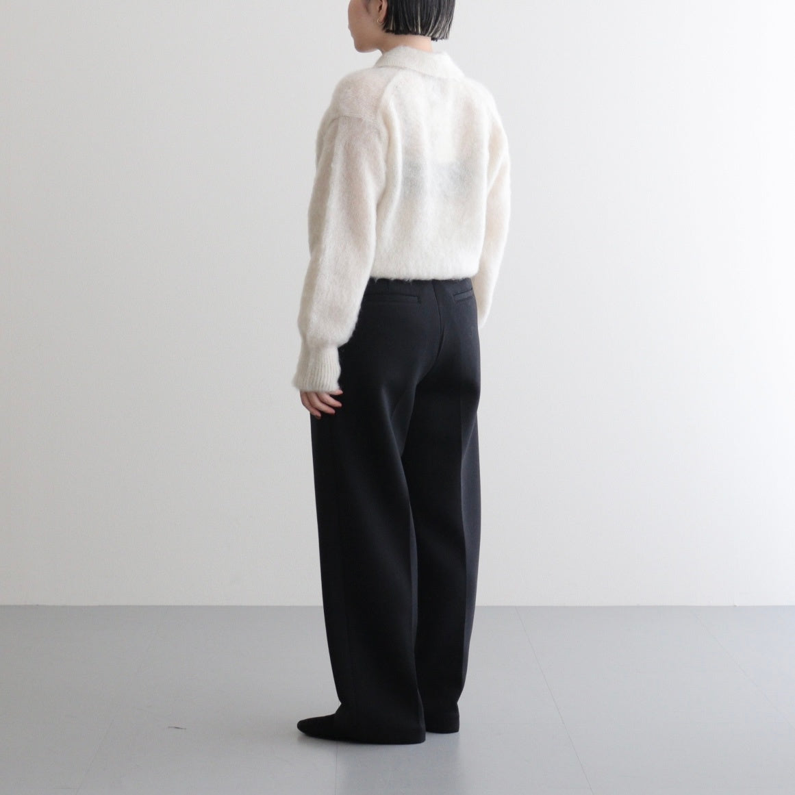 PURE MOHAIR SHAGGY POLO #IVORY [BN-25FL-053]