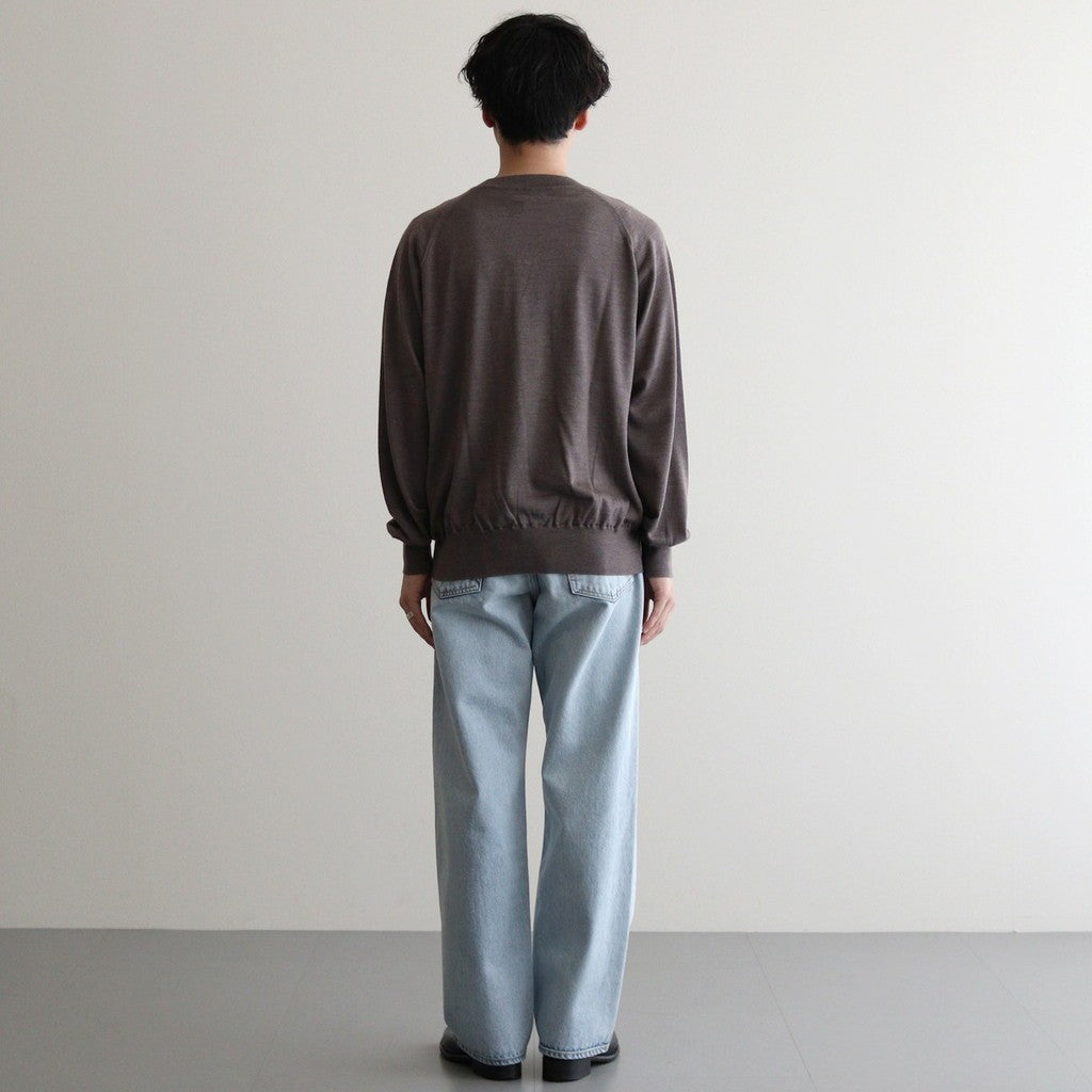 Wool Cashmere Silk Knit Crew Neck #HeatherBeige [BHS24F021]