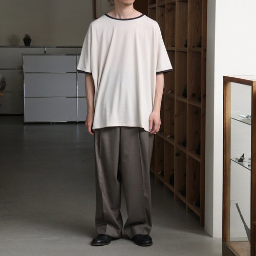 PIMA MOKLODI RINGER TEE #STONE × BROWN [26S-BIS-CS61]