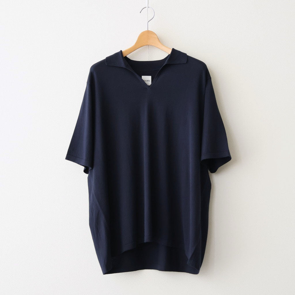 SILK COTTON SKIPPER KNIT #NAVY [26S-BIS-KN66]