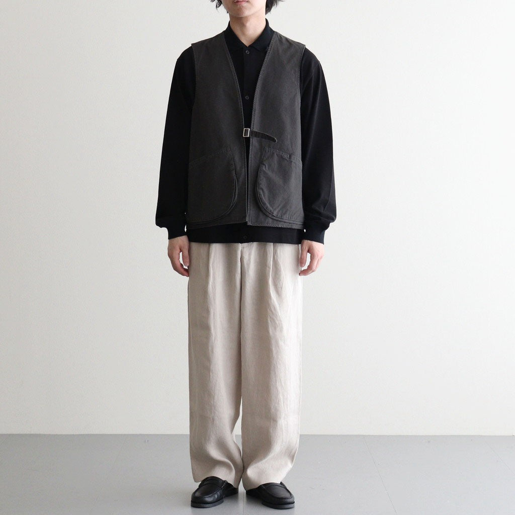 POPLIN CLOTH HUNTING VEST #FADED CHARCOAL [PMAV-VT01]