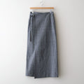 Mix Heather Cotton Wrap Belted Skirt #HeatherCharcoal [BHSW26S7HEG]