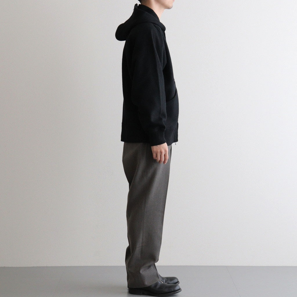 ZIP-FRONT ATHLETIC HOODIE #ONYX [252OJ-CT06]