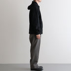 ZIP-FRONT ATHLETIC HOODIE #ONYX [252OJ-CT06]