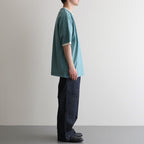 Co/Silk Nep Ringer Tee #DustTurquoise-BODY×Ivory [BHS25S039]