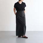 Cotton Serge Belted Skirt #InkBlack [BHSW25F7]