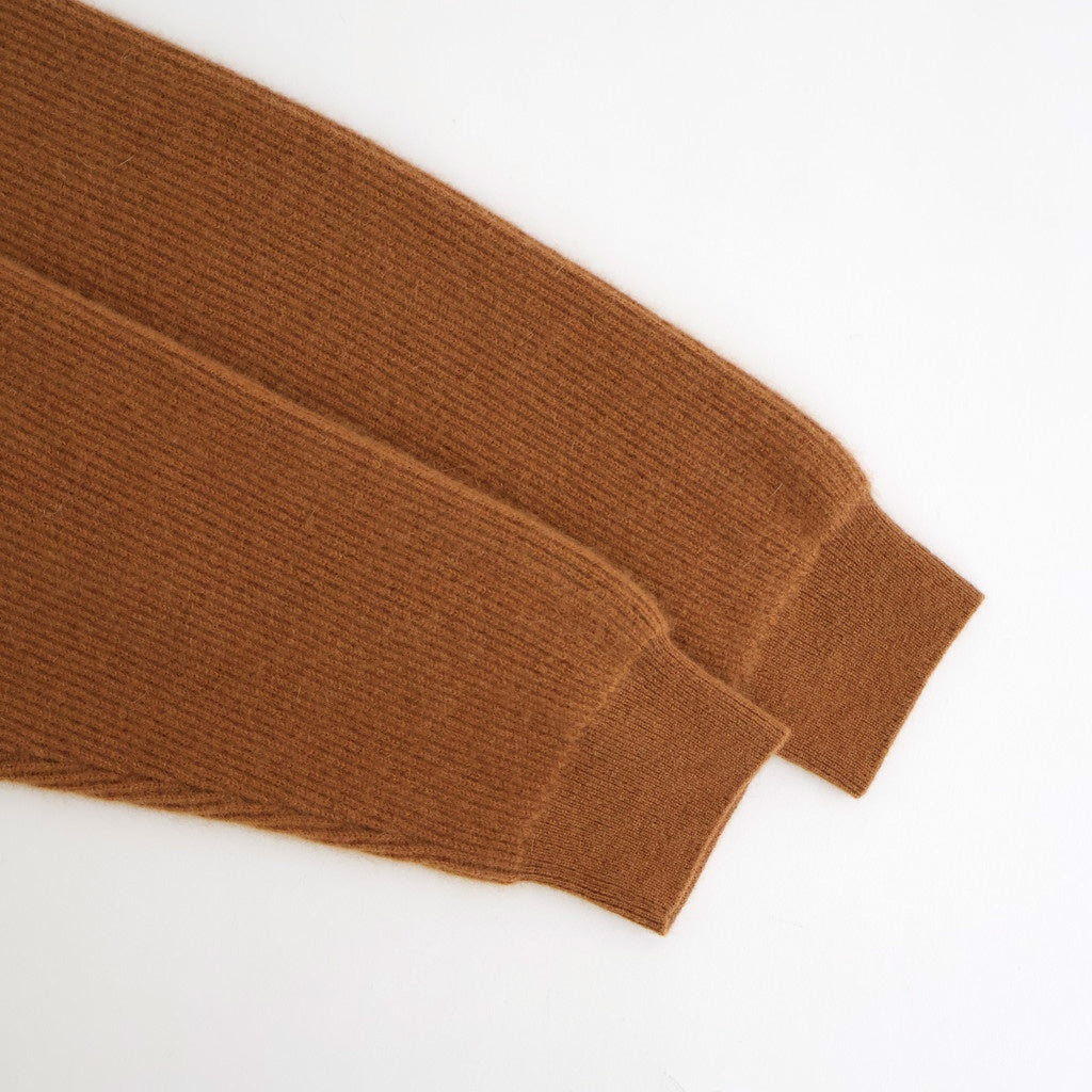 CASHMERE FOX POLO CARDIGAN #CAMEL [BN-25FL-044]