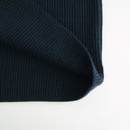 SOLID WOOL RIB POLO ZIP UP CARDIGAN #DARK GREEN×NAVY [BN-25FM-044]