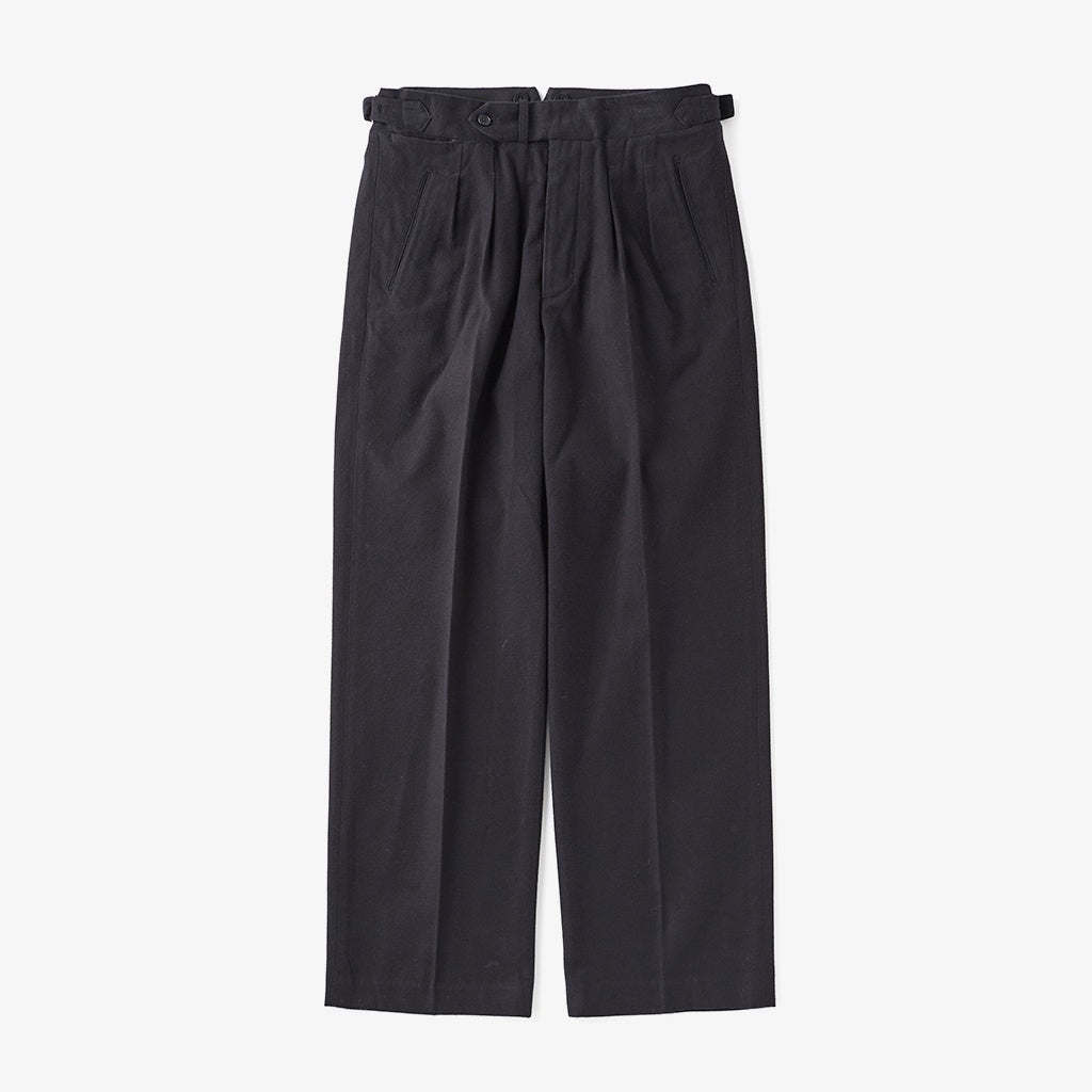 DOUBLE-PLEATED SMARTY TROUSER #ONYX [252OJ-PT08]
