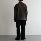 SILK NEP WOOL MOCK-NECK SWEATER #OLIVE STONE [242OJ-KN04]