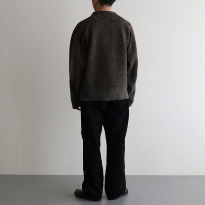 SILK NEP WOOL MOCK-NECK SWEATER #OLIVE STONE [242OJ-KN04]