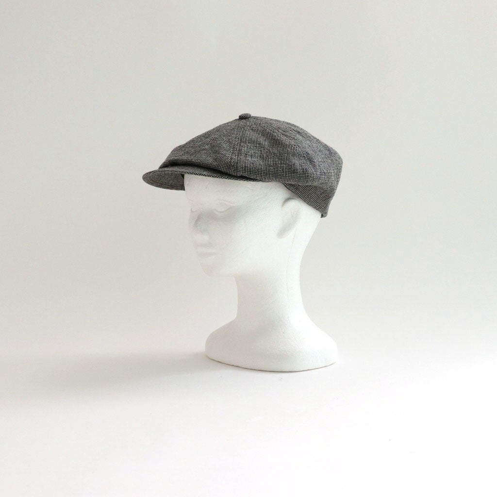 LINEN HOUNDSTOOTH CASQUETTE-OLDBOY #IVORY [Y01002]