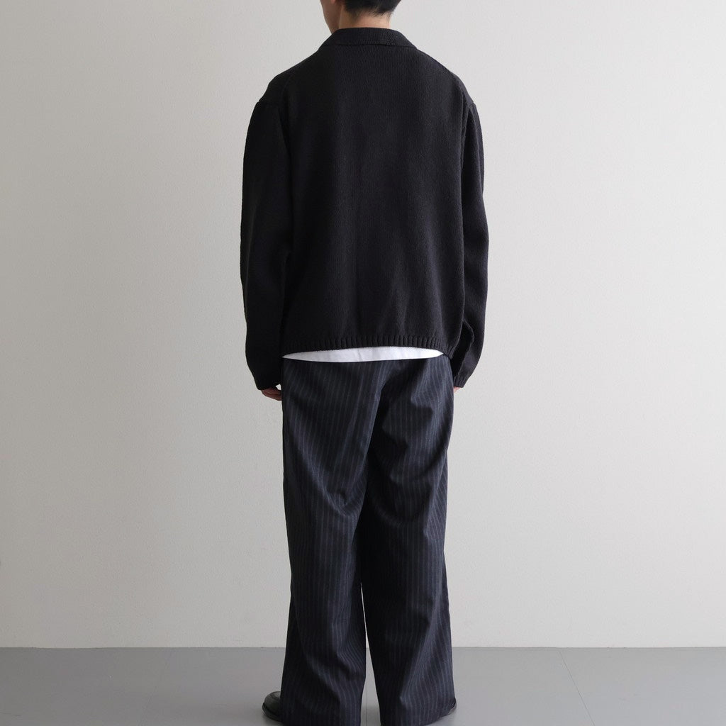 Cotton Fancy Yarn Crochet Collar Knit Jacket #Charcoal [NEP-SS2628]