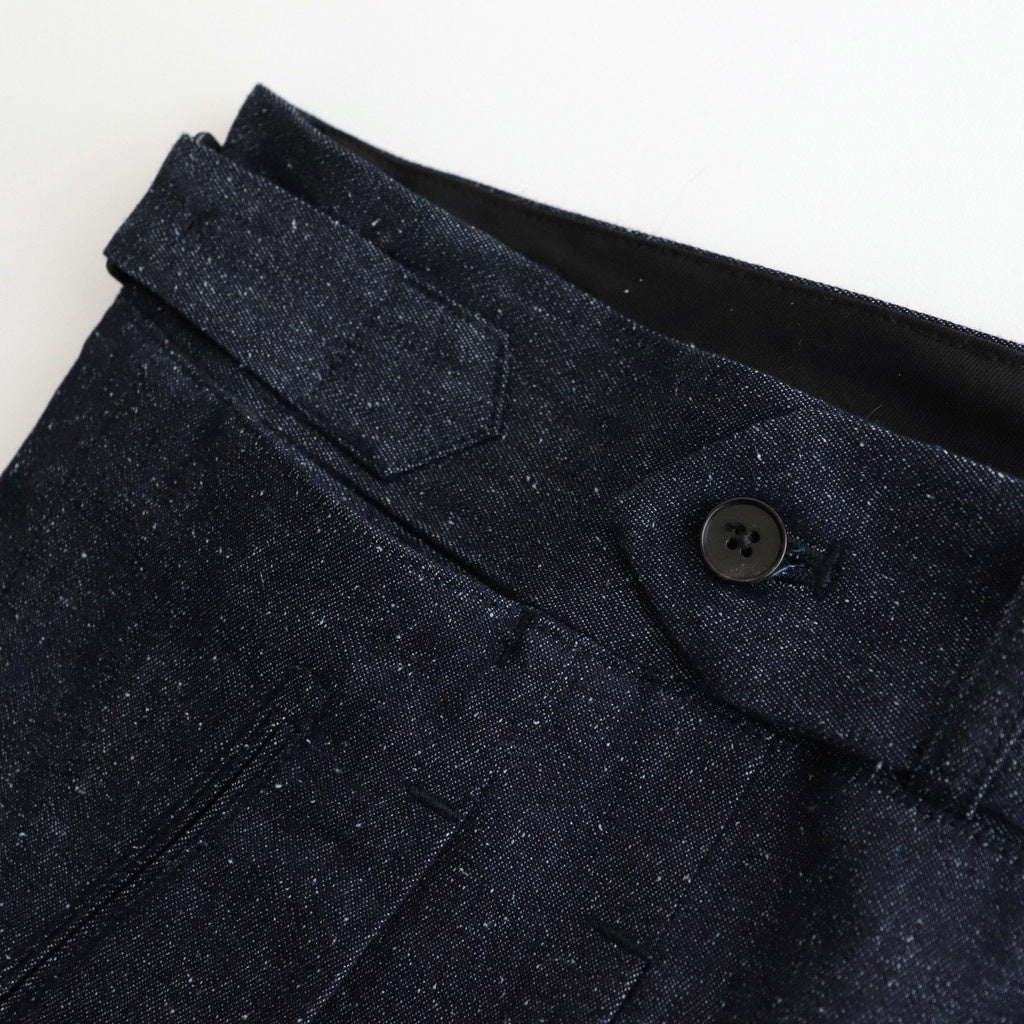 DOUBLE-PLEATED SMARTY TROUSER #INDIGO DENIM [251OJ-PT02]