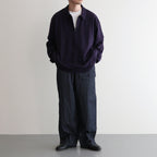 Co/Silk Nep Harf-Zip Shirt #DarkPurple [BHS25S037]