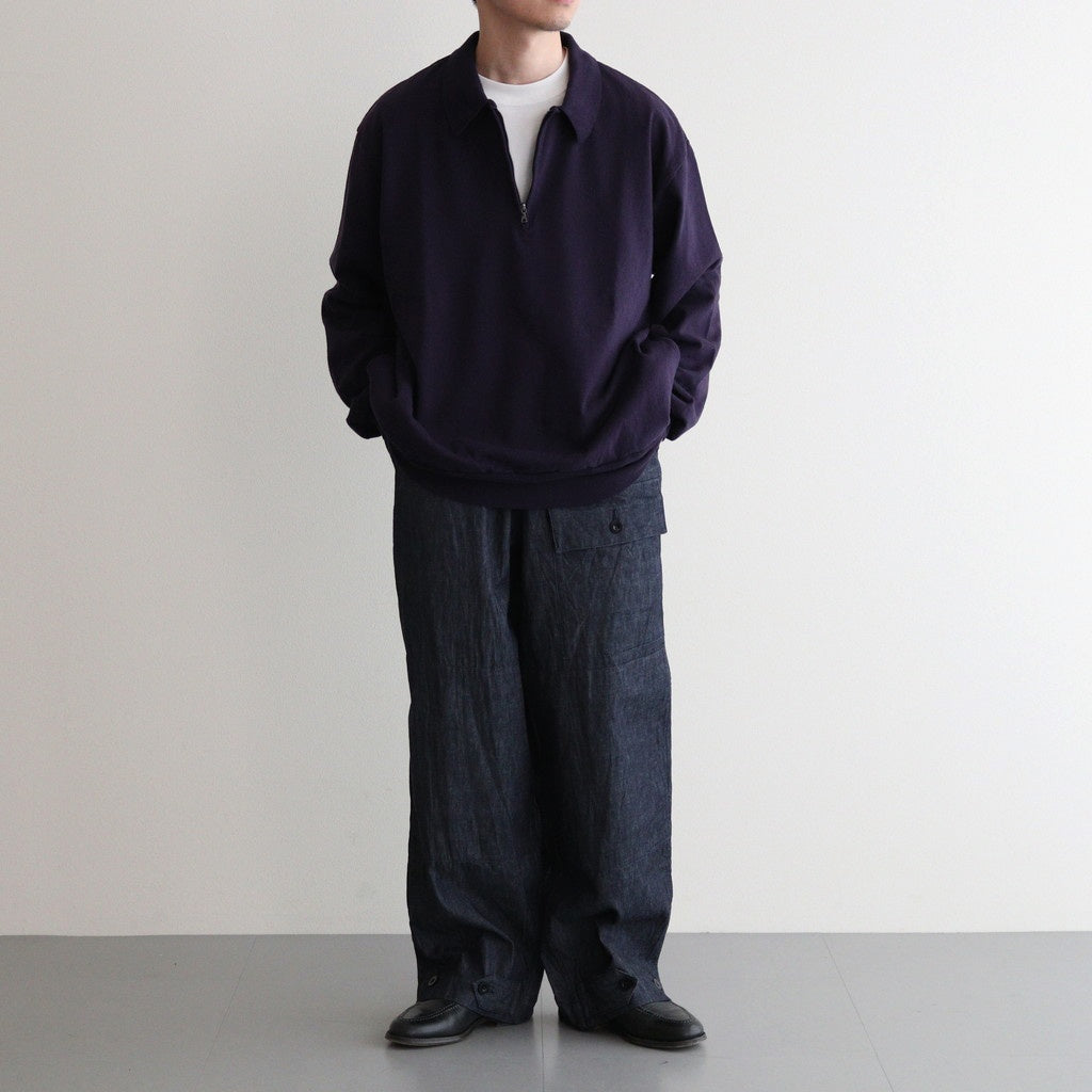 Co/Silk Nep Harf-Zip Shirt #DarkPurple [BHS25S037]