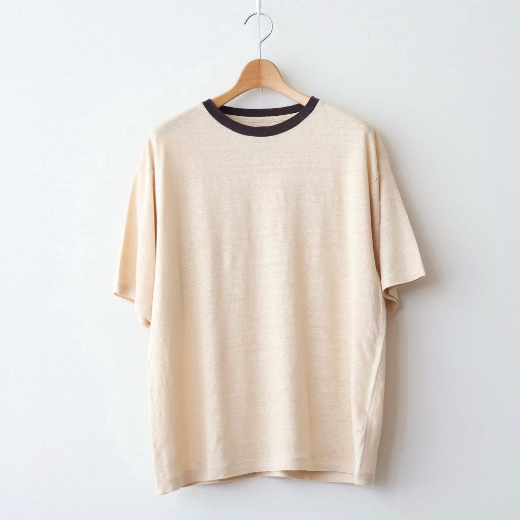 NORMANDY LINEN T-SHIRT #BEIGE×BROWN [BN-26SM-071]