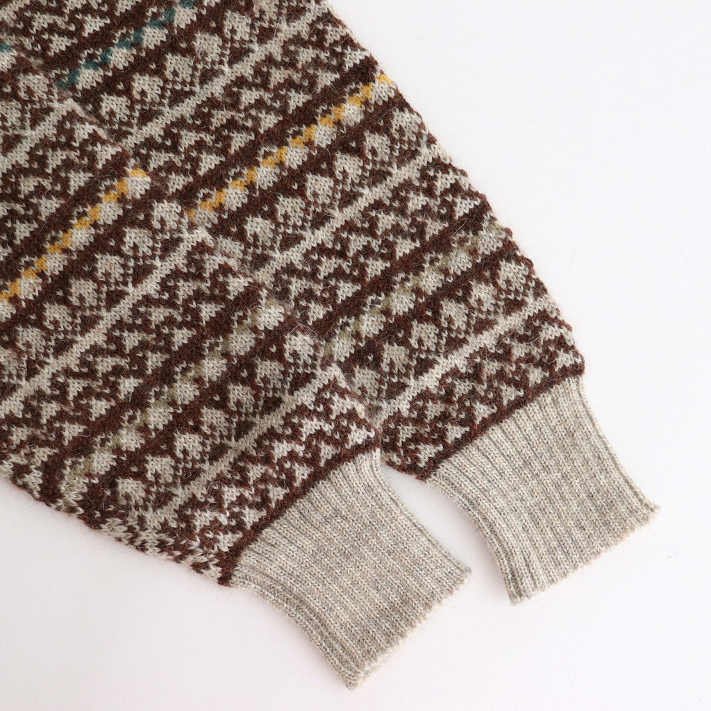 FAIR ISLE SWEATER #BEIGE [PMAS-KN05]