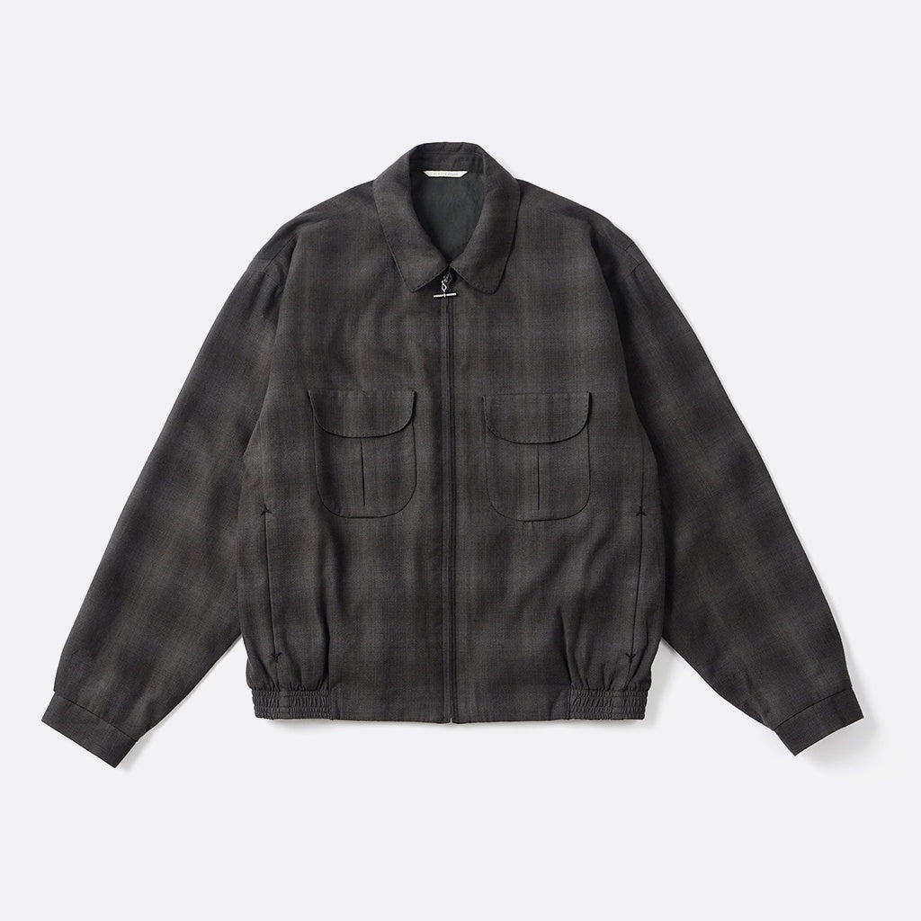 PLEATED-POCKET RICKY JACKET #PEWTER PLAID [261OJ-JK07]