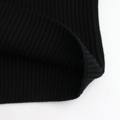 SOLID WOOL RIB CREW NECK #BLACK [BN-24FM-042]