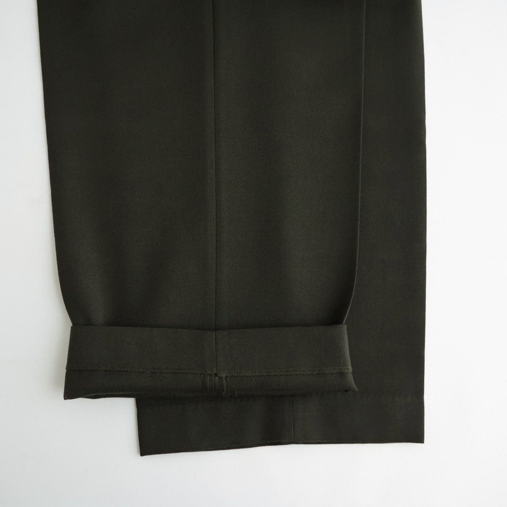 FLAT FRONT WIDE TROUSERS #D.OLIVE [A26C15PT02C]