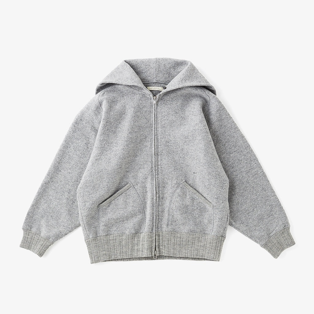 ZIP-FRONT ATHLETIC HOODIE #PEWTER [252OJ-CT06]