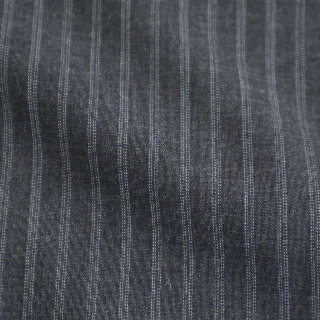 DOUBLE POCKET OPEN COLLAR SHIRT #GRAY STRIPE [M26A11SH01C]