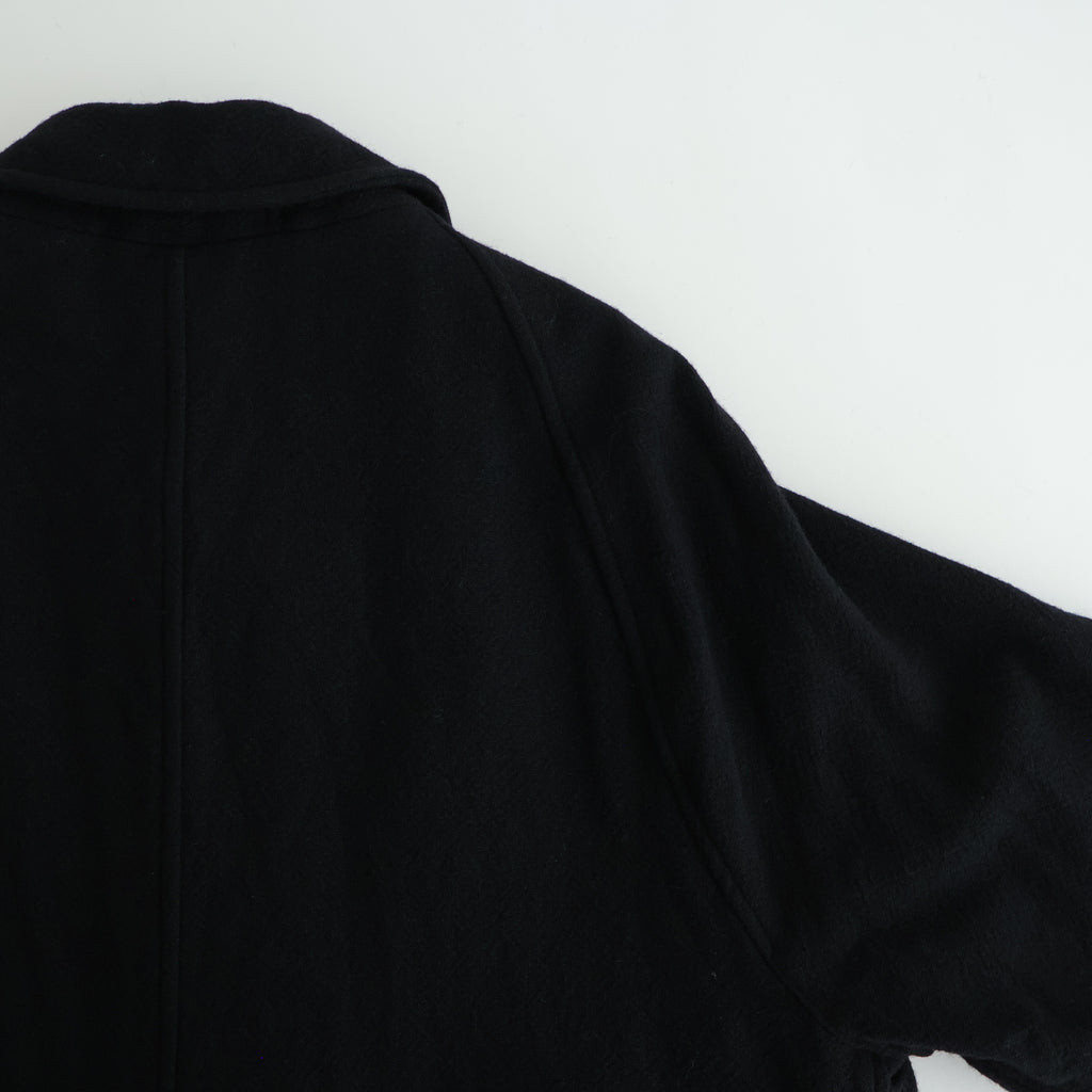 Classic Wool Balmacaan Coat #BlackNavy [BHS25F009]